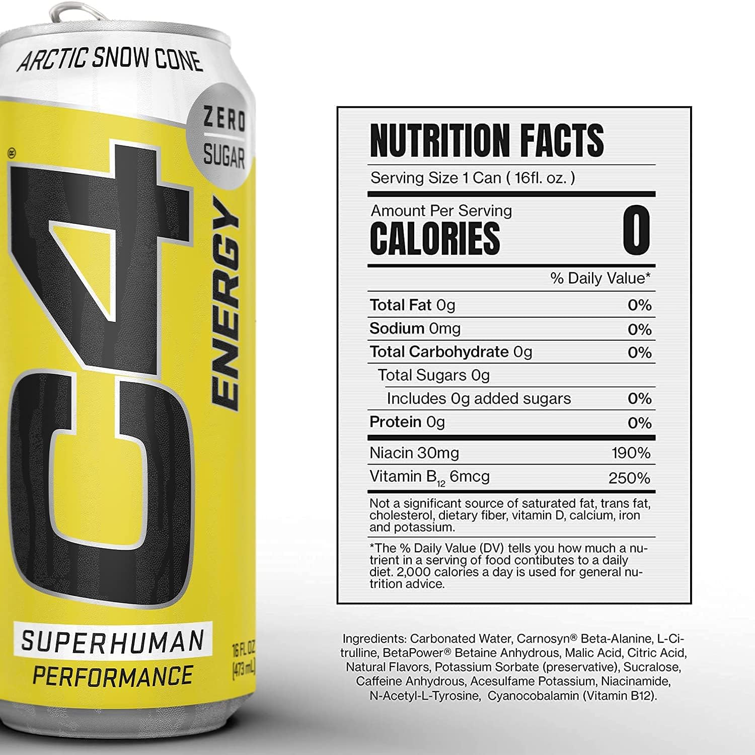 C4 Energy Carbonated Zero Sugar Energy Drink, Pre Workout Drink + Beta Alanine, Orange Slice, 16 Fl Oz (Pack of 12) - Image 4